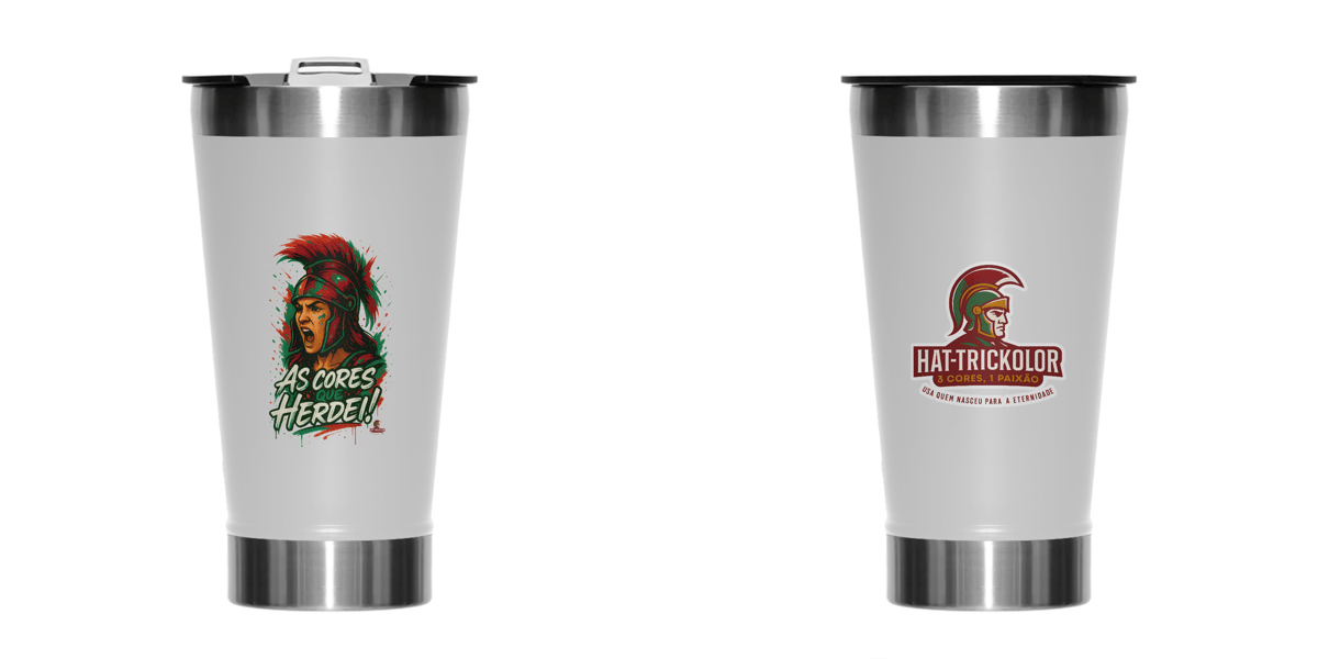 Nome do produto: Copo Térmico 473ml As Cores Que Herdei Guerreira Hat-Trickolor | Fluminense