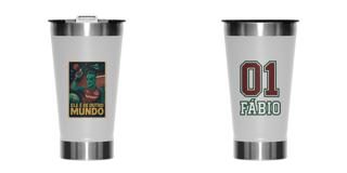 Copo Térmico 473ml Camisa Dry Fit Unissex Fábio De Outro Mundo Hat-Trickolor | Fluminense