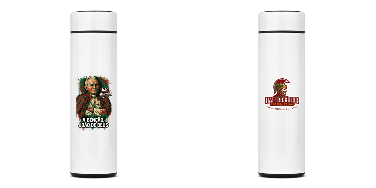 Nome do produto: Garrafa Térmica 400ml João de Deus Hat-Trickolor | Fluminense