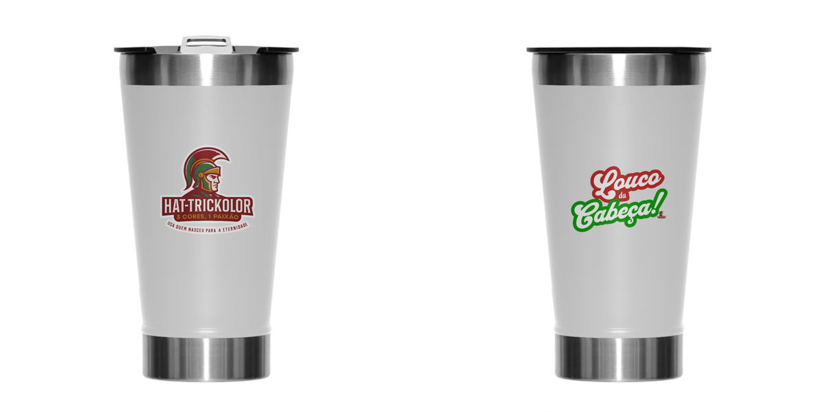 Nome do produto: Copo Térmico 473ml Louco da Cabeça Hat-Trickolor | Fluminense 
