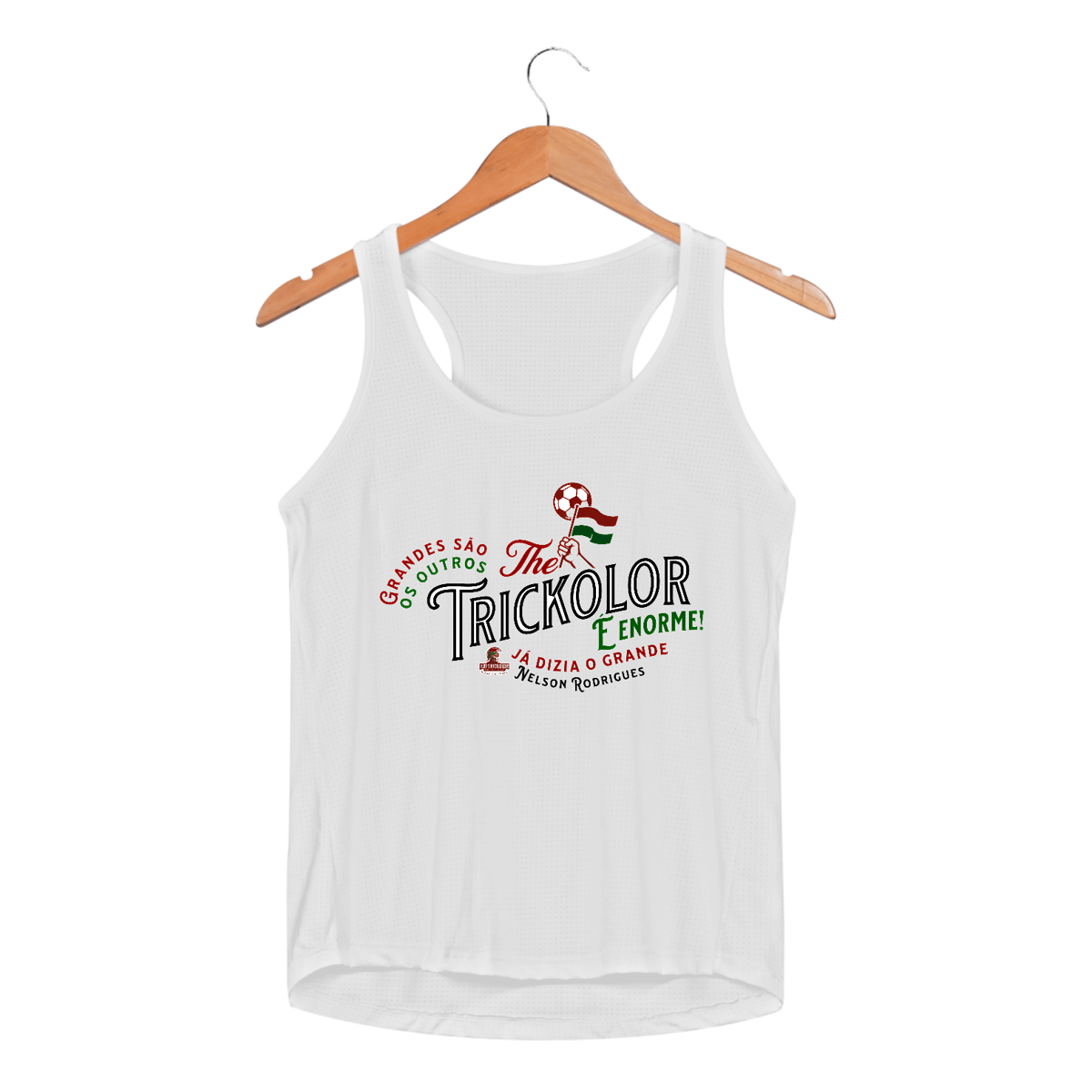 Nome do produto: Regata Dry Fit Feminina The Trickolor É Enorme Hat-Trickolor | Fluminense 