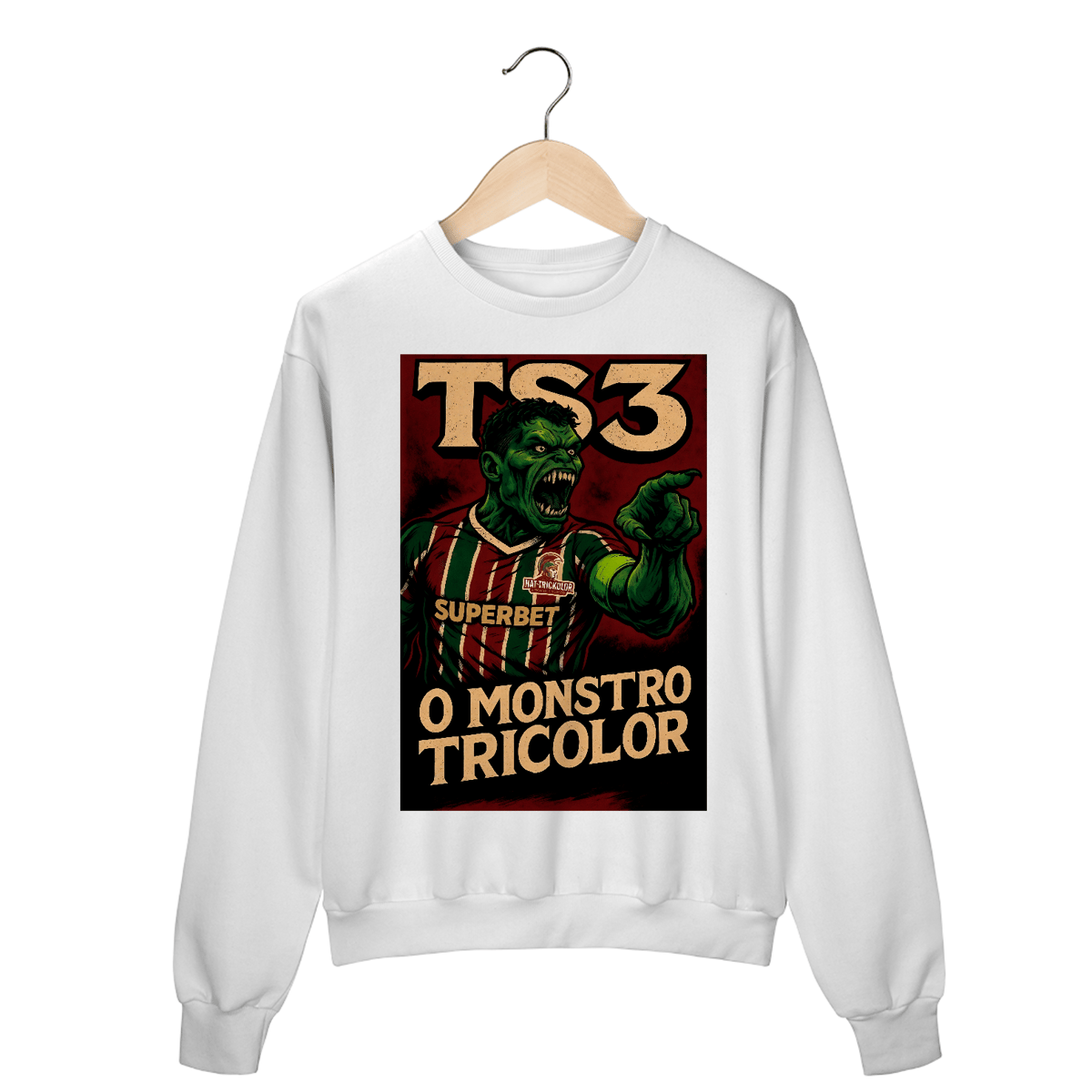 Nome do produto: Moletom Unissex TS3 O Monstro Hat-Trickolor | Fluminense