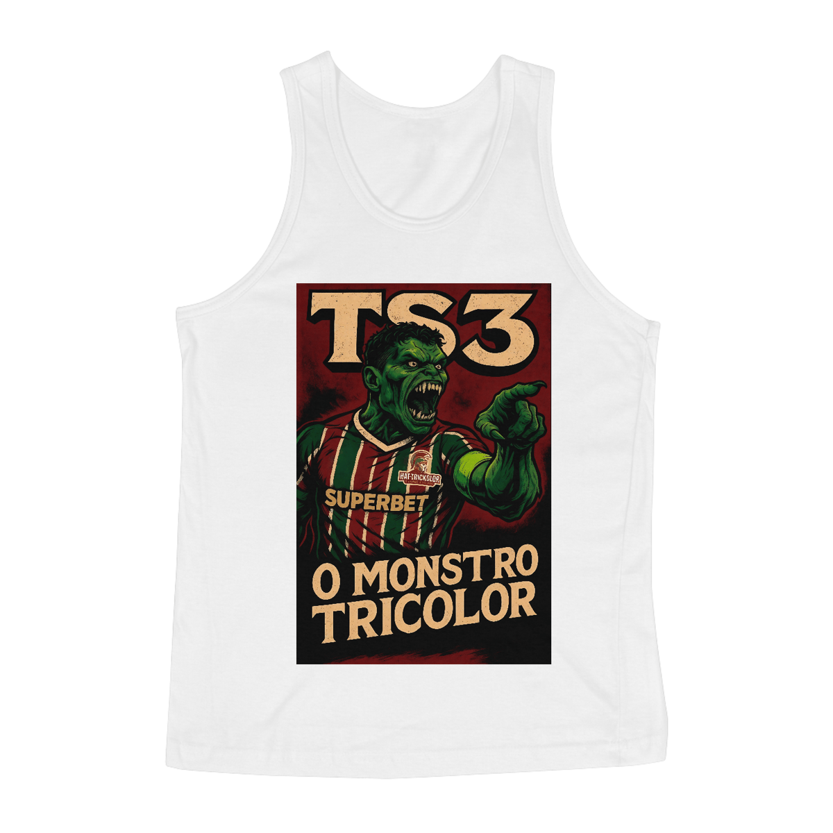 Nome do produto: Regata Masculina TS3 O Monstro Hat-Trickolor | Fluminense