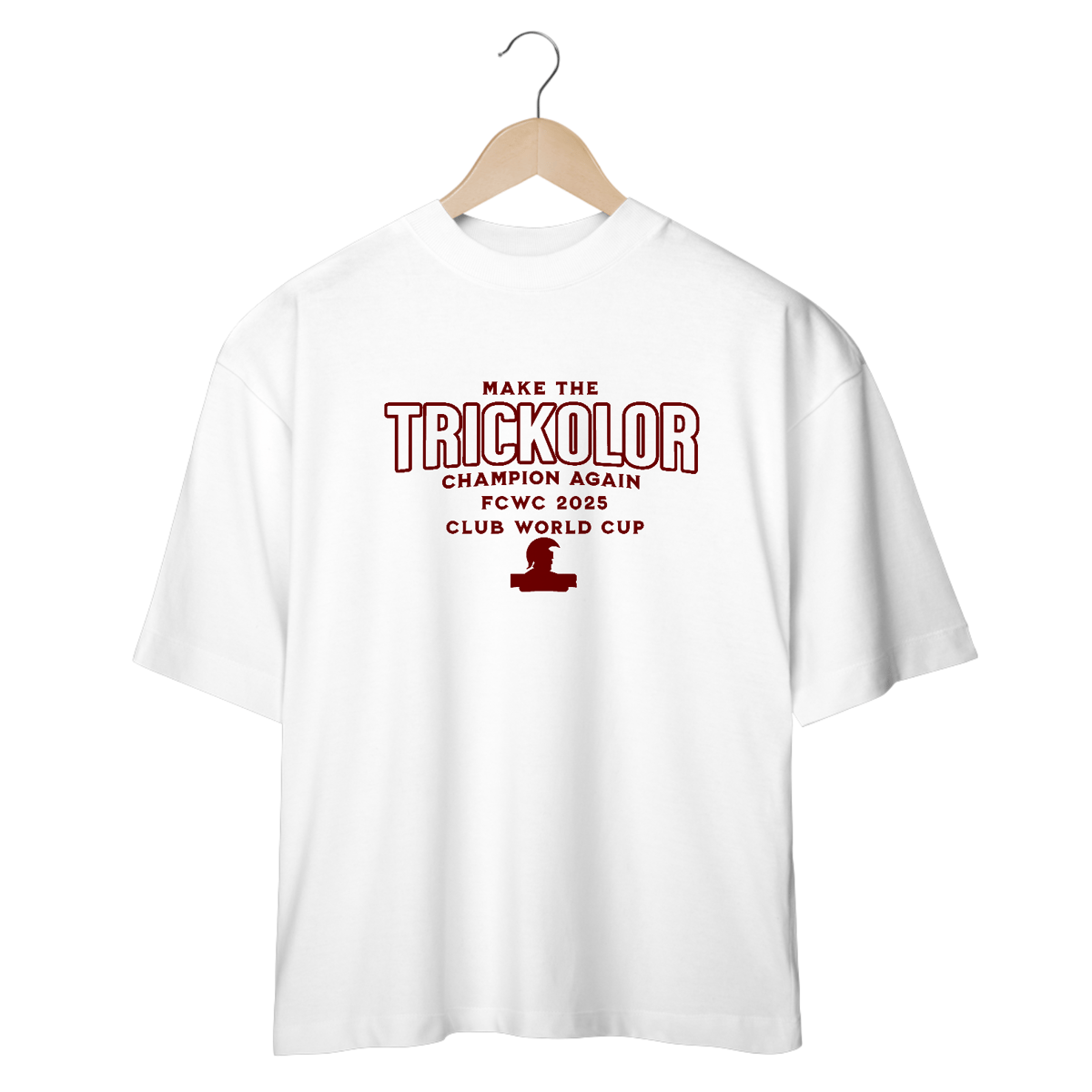 Nome do produto: Camisa Oversized Unissex Make The Trickolor Champion Again Hat-Trickolor | Fluminense