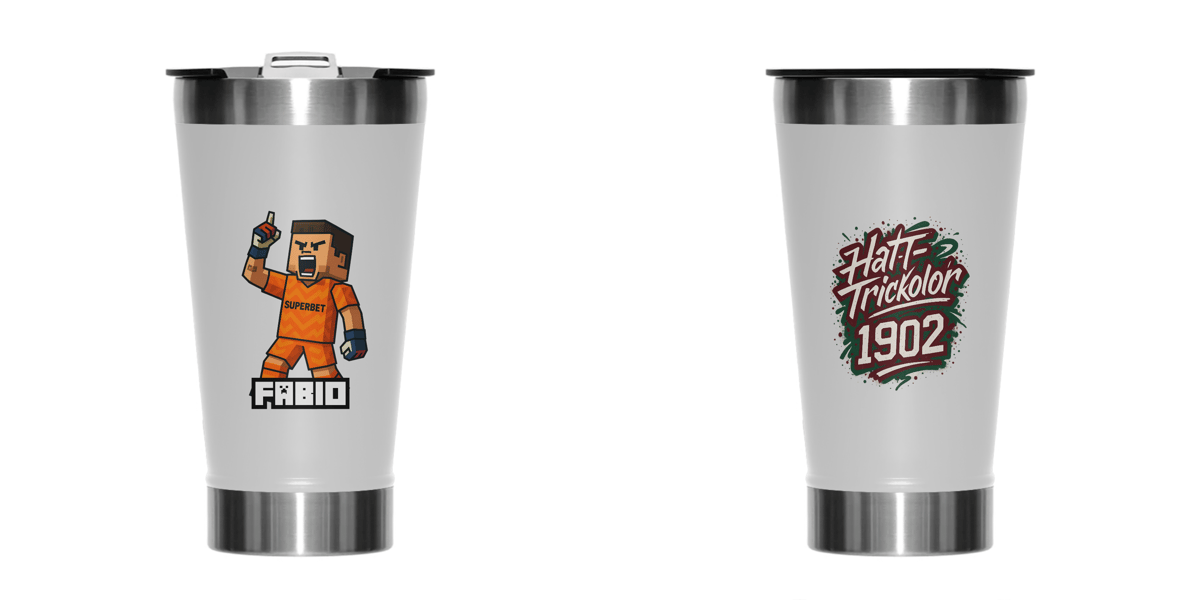 Nome do produto: Copo Térmico 473ml Fábio Minecraft Hat-Trickolor | Fluminense