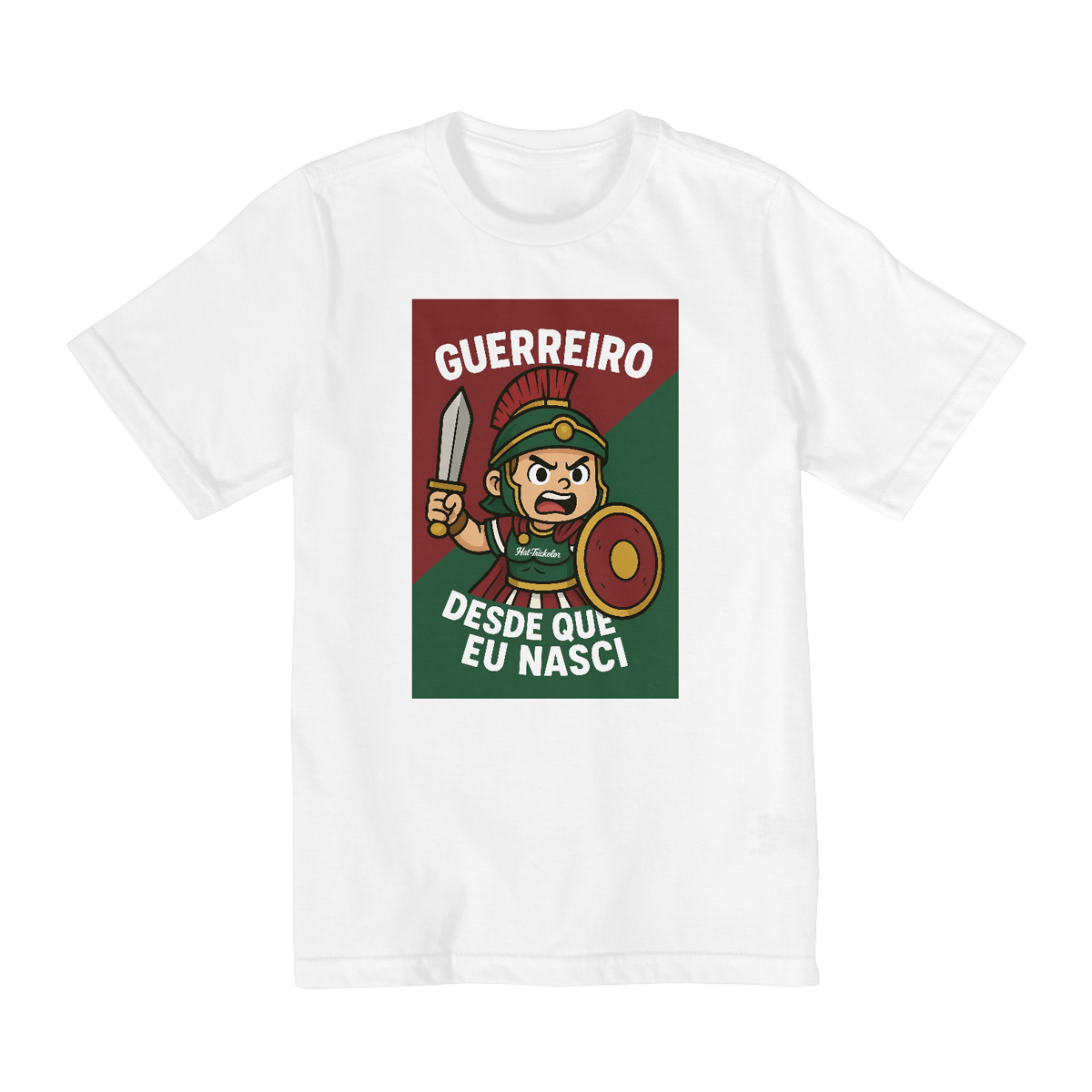 Nome do produto: Camisa Infantil Unissex Guerreiro Desde Que Eu Nasci Hat-Trickolor | Fluminense