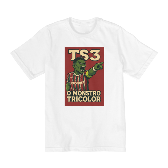 Camisa Infantil Unissex TS3 O Monstro Hat-Trickolor | Fluminense