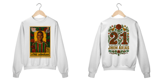 Nome do produto Moletom Unissex Pelé Colombiano Kahlo Style Hat-Trickolor | Fluminense