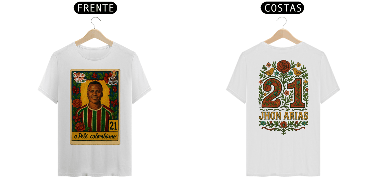 Nome do produto: Camisa Unissex Pelé Colombiano Kahlo Style Hat-Trickolor | Fluminense