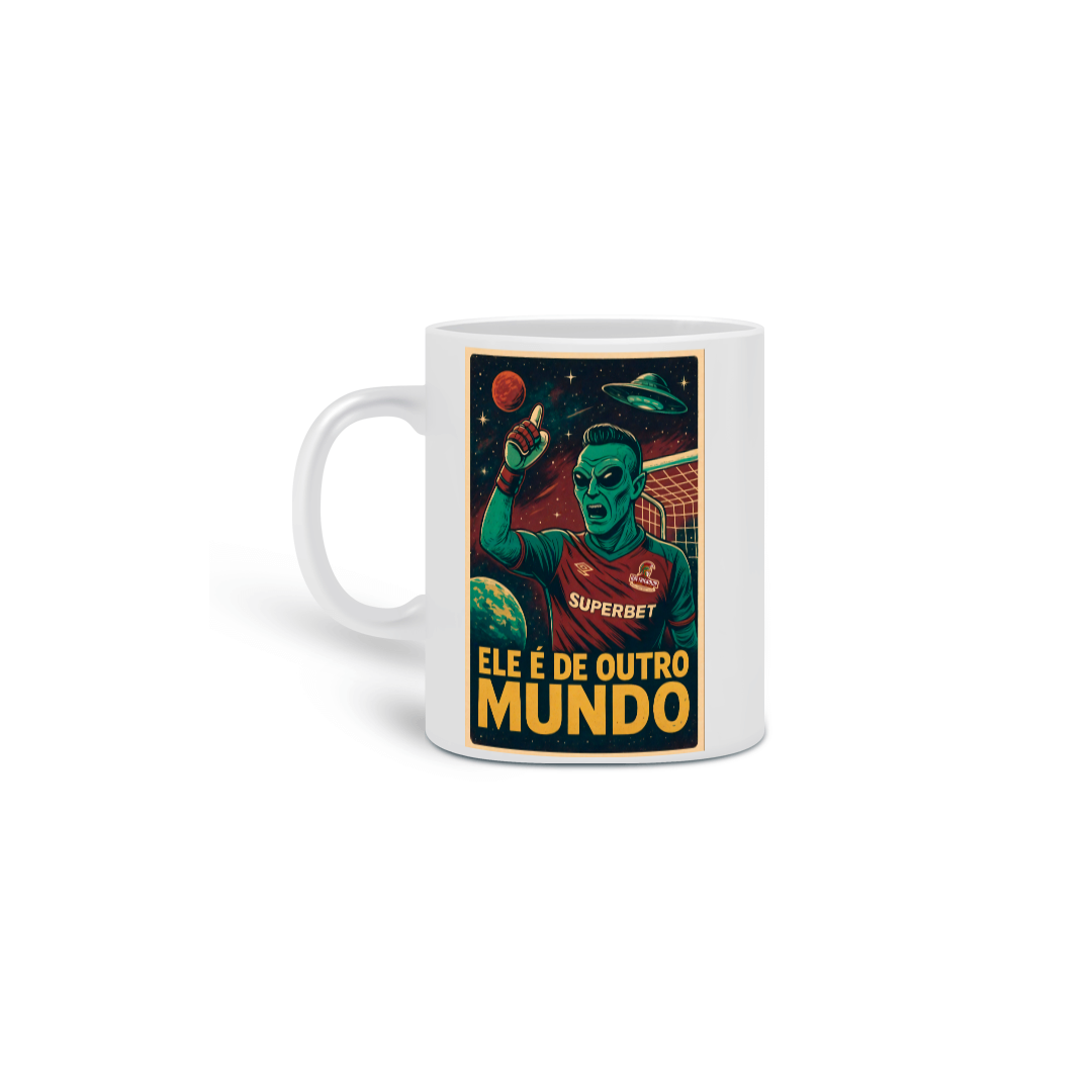Nome do produto: Caneca 323ml Fábio De Outro Mundo Hat-Trickolor | Fluminense