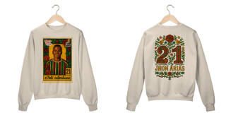 Nome do produto Moletom Unissex Pelé Colombiano Kahlo Style Hat-Trickolor | Fluminense