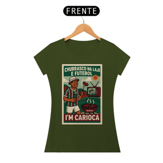 Camisa Feminina Baby Long Churrasco e Futebol Hat-Trickolor | Fluminense