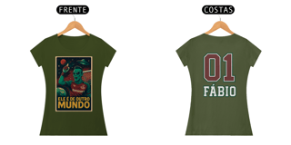 Nome do produto Camisa Feminina Baby Long Fábio De Outro Mundo Hat-Trickolor | Fluminense