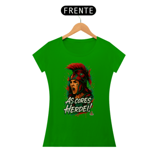 Nome do produto Camisa Feminina Baby Long As Cores que Herdei Guerreira Hat-Trickolor | Fluminense