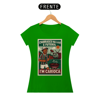 Nome do produto Camisa Feminina Baby Long Churrasco e Futebol Hat-Trickolor | Fluminense