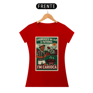 Nome do produto Camisa Feminina Baby Long Churrasco e Futebol Hat-Trickolor | Fluminense