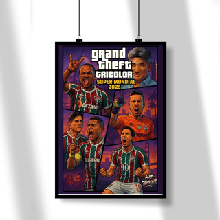 Nome do produto Pôster Grand Theft Tricolor Hat-Trickolor Fluminense