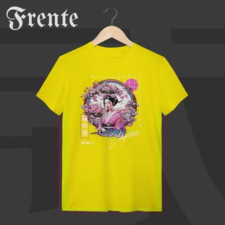 Nome do produto Camiseta T-Shirt - Geisha no Sakura | Arte no peito