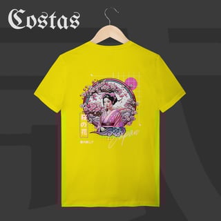 Nome do produto Camiseta T-Shirt - Geisha no Sakura | Arte nas costas