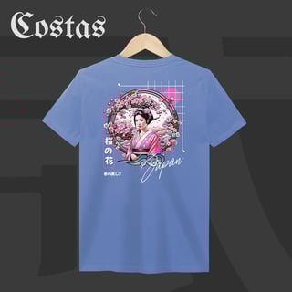 Nome do produto Camiseta Estonada - Geisha no Sakura | Arte nas costas