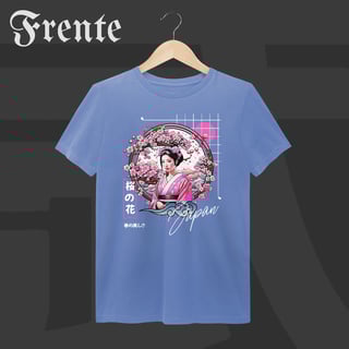 Nome do produto Camiseta Estonada - Geisha no Sakura | Arte no peito