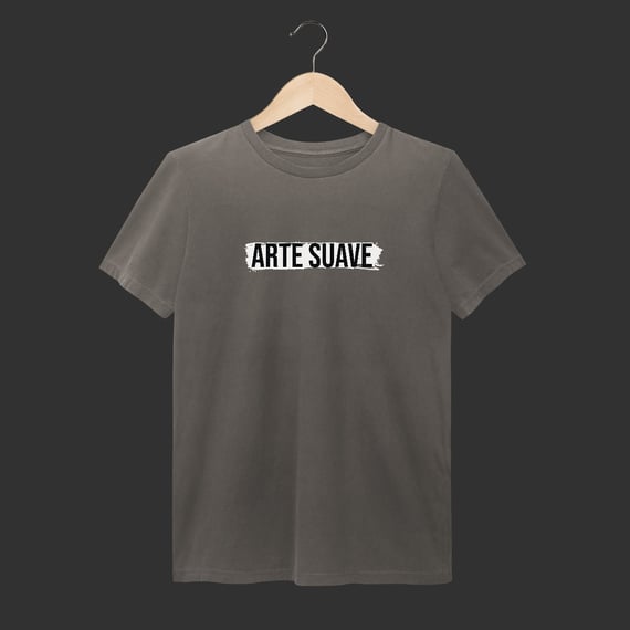 Camiseta Estonada - Arte suave faixa branca