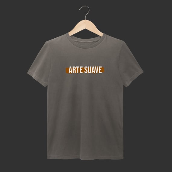 Camiseta Estonada - Arte suave faixa marrom