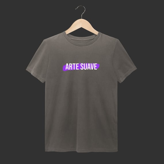 Camiseta Estonada - Arte suave faixa roxa