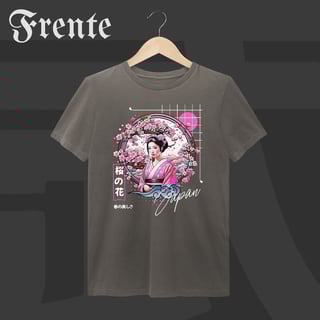 Camiseta Estonada - Geisha no Sakura | Arte no peito
