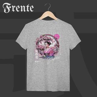 Nome do produto Camiseta T-Shirt - Geisha no Sakura | Arte no peito