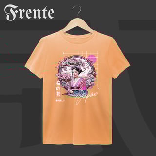Nome do produto Camiseta Estonada - Geisha no Sakura | Arte no peito