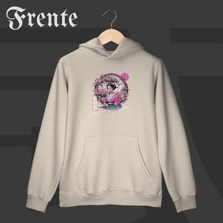 Nome do produto Moleton Ganguru - Geisha no Sakura | Arte no peito