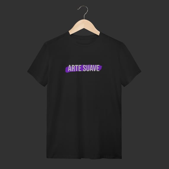 Camiseta T-Shirt - Arte suave faixa roxa