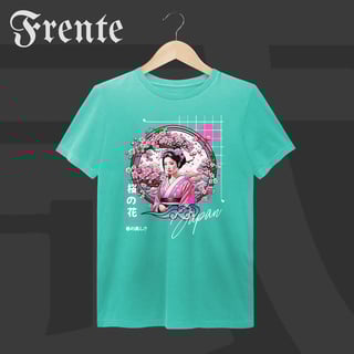 Nome do produto Camiseta Estonada - Geisha no Sakura | Arte no peito
