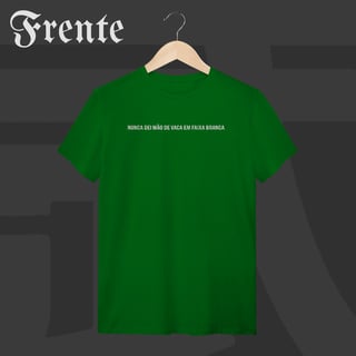 Nome do produto Camiseta T-Shirt - Nunca dei mão de vaca | Arte no peito