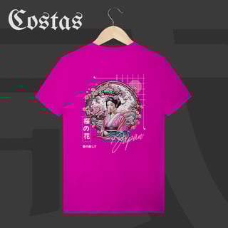 Nome do produto Camiseta T-Shirt - Geisha no Sakura | Arte nas costas