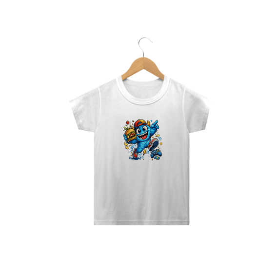Camiseta infantil - Monstro lanchando - Clássica