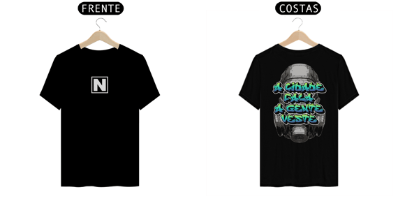 Camiseta modelo Quality estampa frente e costas NOXTRA MASCARA streetwear urbanwear masculino