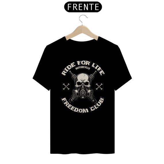 Camiseta modelo Quality estampa frente RIDE FOR LIFE streetwear urbanwear masculino