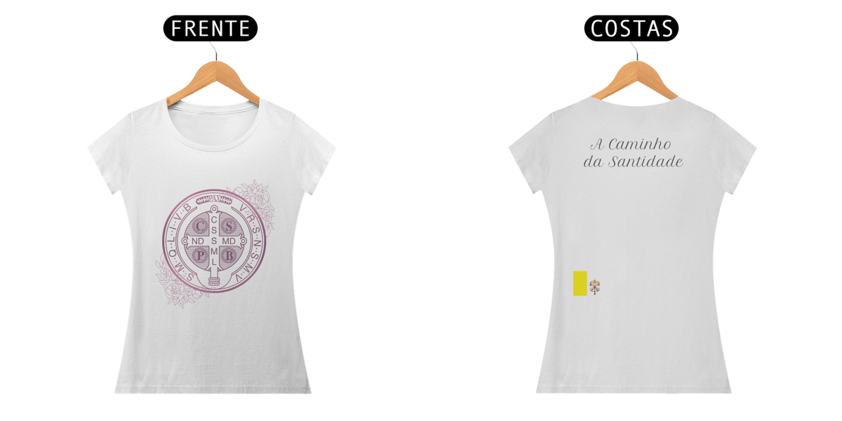 Nome do produto: camisa com a medalha de são bento 