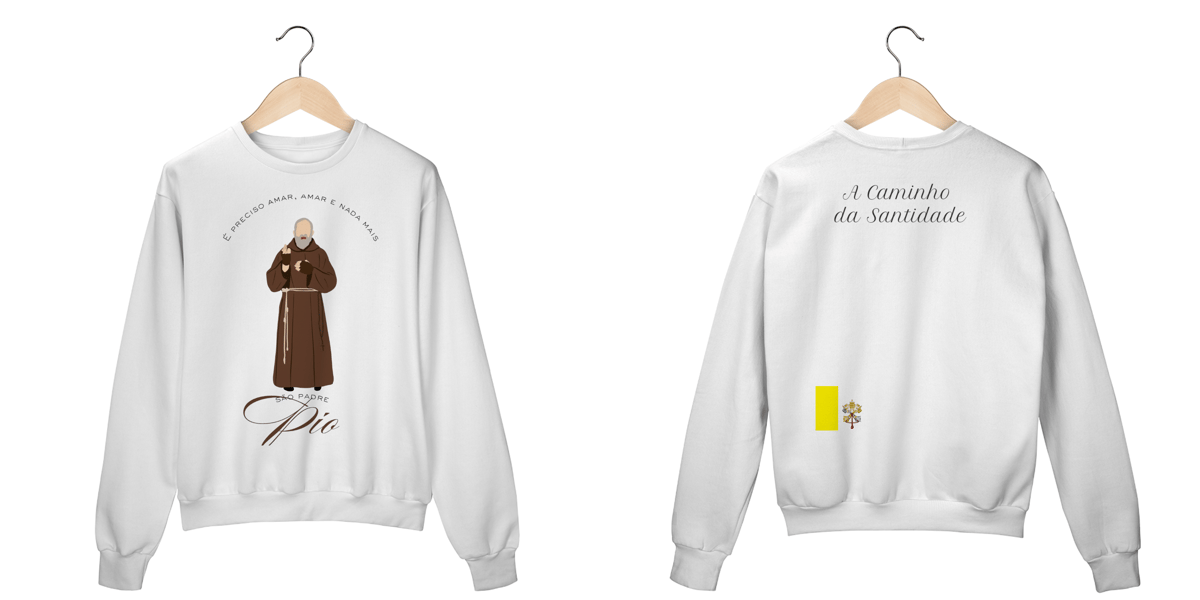 Nome do produto: moletom: são padre Pio 