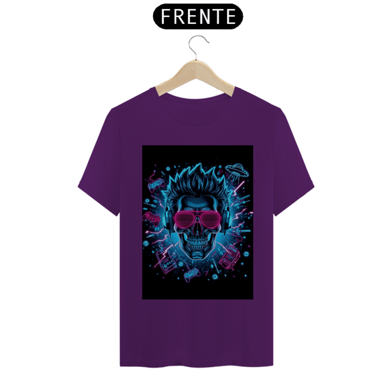 Camiseta Skull DJ Neon