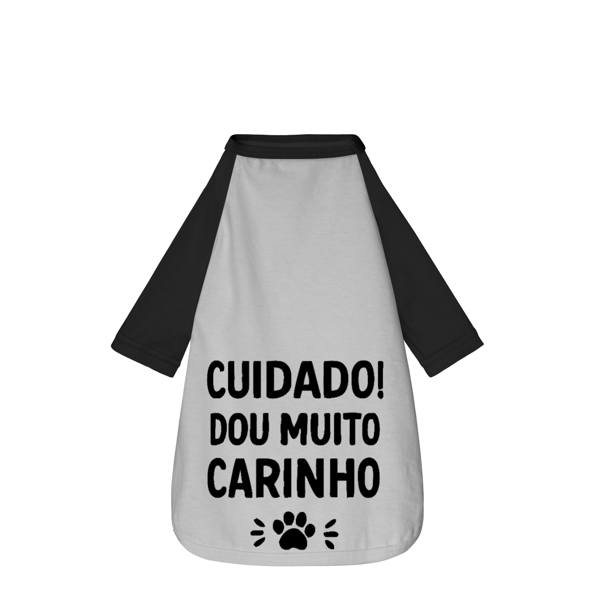 Nome do produto: Cuidado! Dou Muito Carinho - Camisa pet Dog