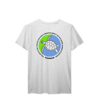 Camiseta Manga Curta Branca Tartaruga