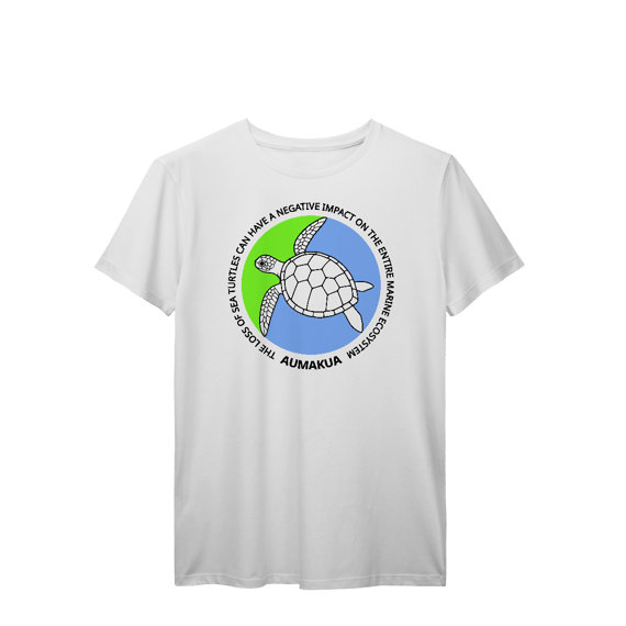 Camiseta Manga Curta Branca Tartaruga