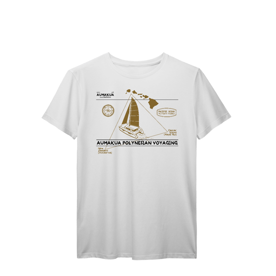 Camiseta Manga Curta Branca Polinésia 