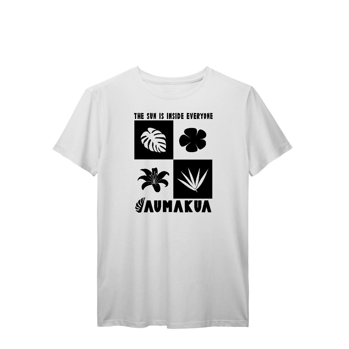 Nome do produto: Camiseta Manga Curta Branco Plantas