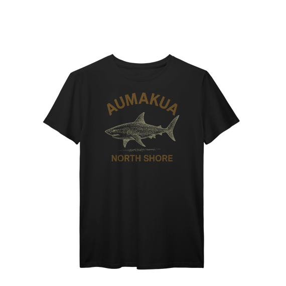Camiseta Manga Curta Preta Tubarão