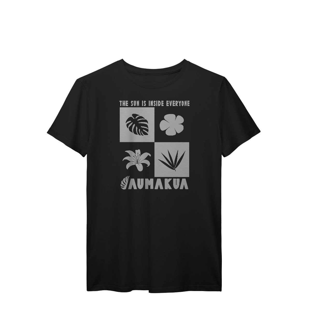 Nome do produto: Camiseta Manga Curta Preto Plantas