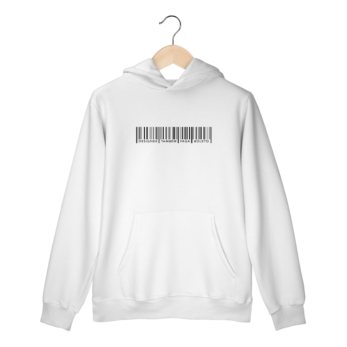 Nome do produto: Moletom Canguru com Capuz Designer Também Paga Boleto